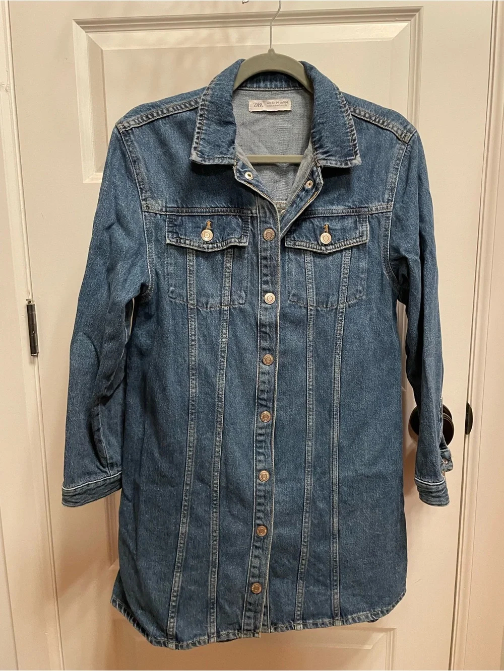 zara girls Classic Blue Denim dress  size  13/14